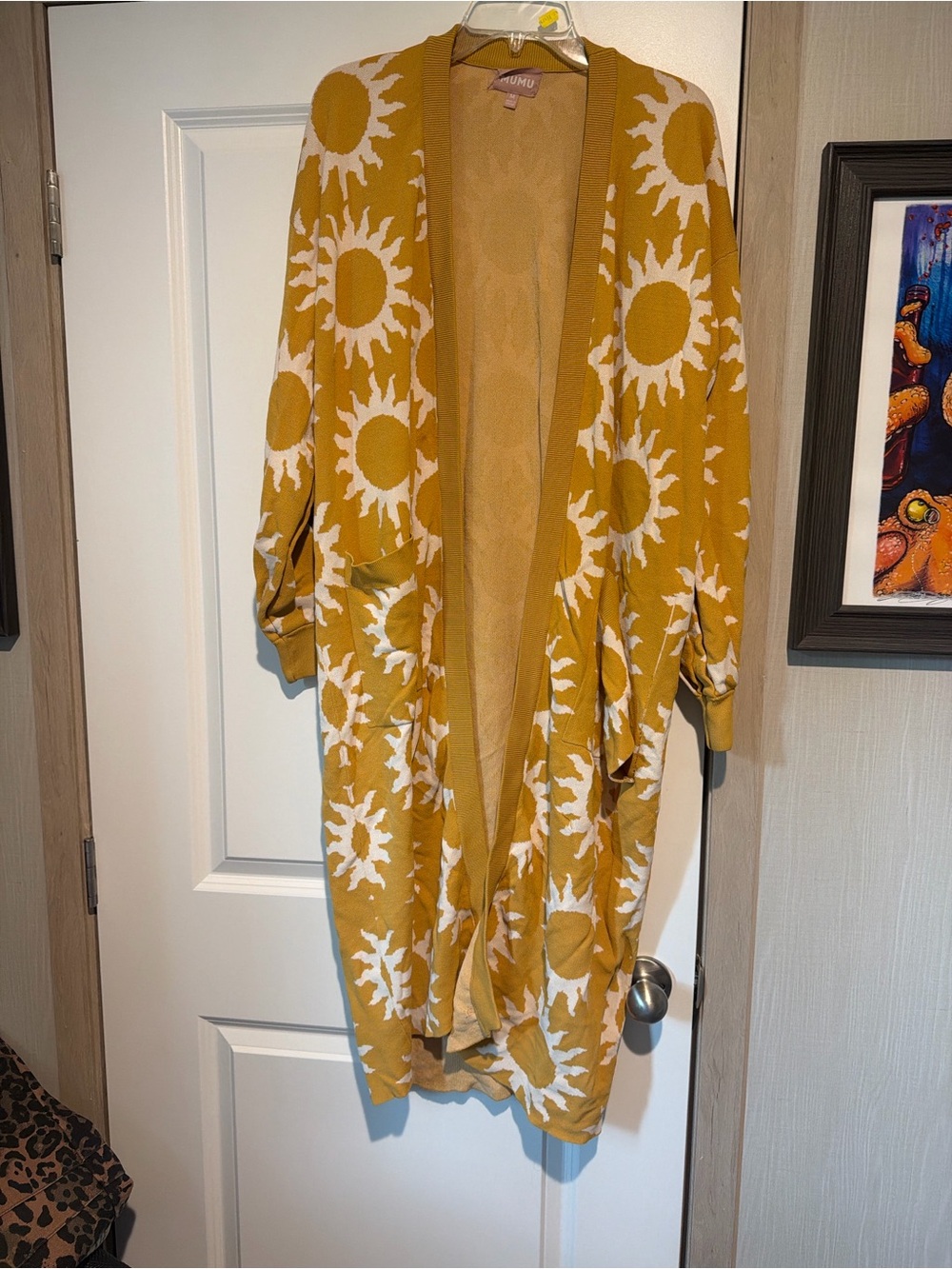 Show Me Your MuMu Mustard Yellow Sunflower Open Cardigan